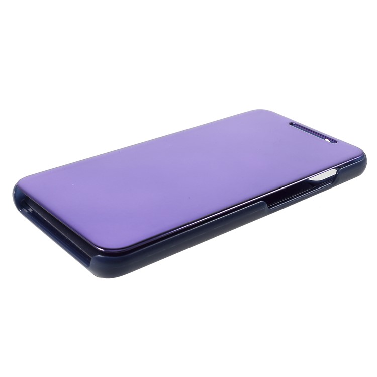 View Window Plated Mirror Surface Leather Case with Stand for Xiaomi Redmi S2 / Redmi Y2 - Dark Purple-4