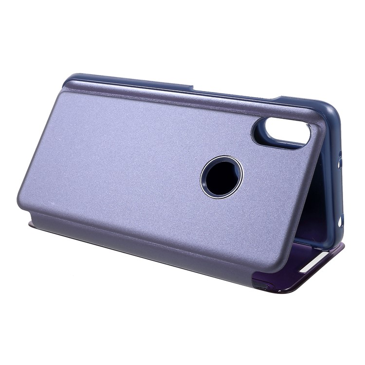 View Window Plated Mirror Surface Leather Case with Stand for Xiaomi Redmi S2 / Redmi Y2 - Dark Purple-5