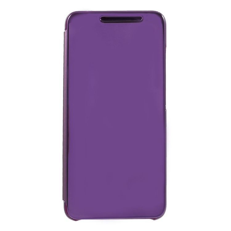 View Window Plated Mirror Surface Leather Cover with Stand for Xiaomi Redmi S2 / Redmi Y2 - Light Purple-1