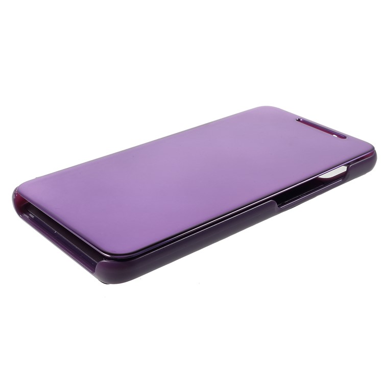 View Window Plated Mirror Surface Leather Cover with Stand for Xiaomi Redmi S2 / Redmi Y2 - Light Purple-4