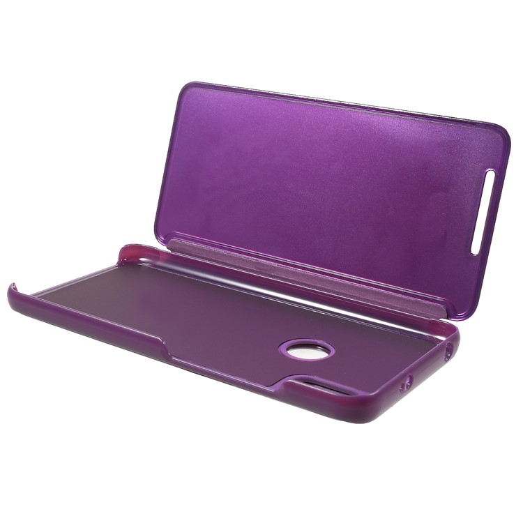 View Window Plated Mirror Surface Leather Cover with Stand for Xiaomi Redmi S2 / Redmi Y2 - Light Purple-6
