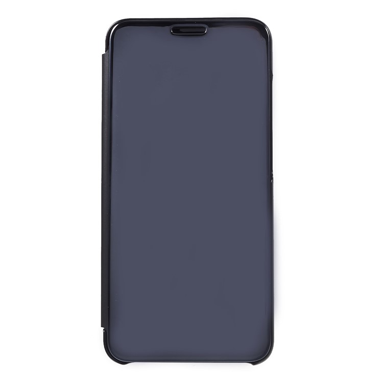 View Window Plated Mirror Surface Leather Stand Case for Xiaomi Mi A2 Lite / Redmi 6 Pro - Black-1
