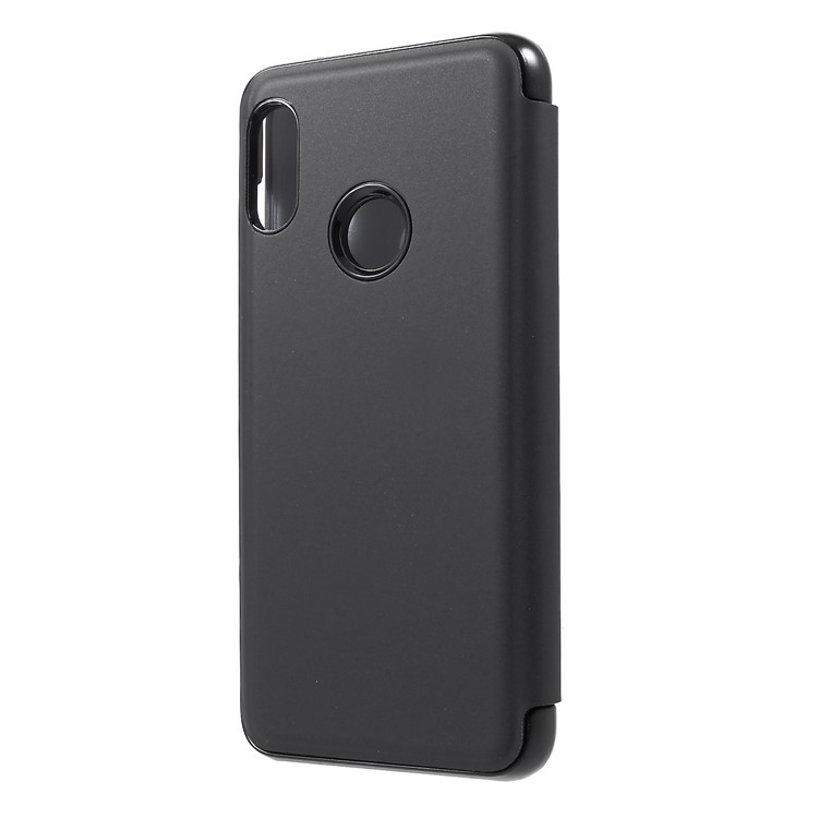 View Fenêtre Plaquée Miroir de Surface du Support en Cuir Pour Xiaomi Mi A2 Lite / Redmi 6 Pro - le Noir-2