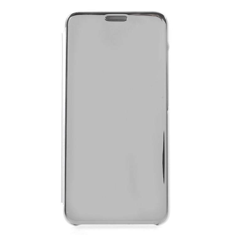 View Window Plated Mirror Surface Leather Stand Cover for Xiaomi Mi A2 Lite / Redmi 6 Pro - Silver-1