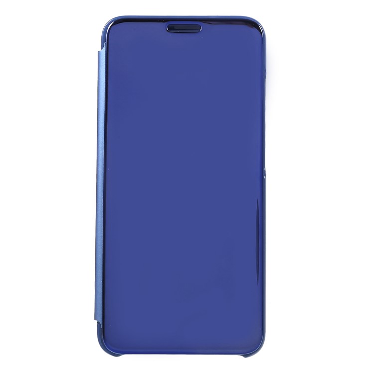 View Window Plated Mirror Surface Leather Stand Shell Cover Case for Xiaomi Mi A2 Lite / Redmi 6 Pro - Blue-1