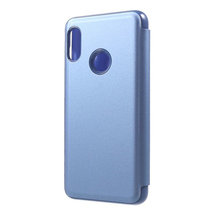 View Window Plated Mirror Surface Leather Stand Shell Cover Case for Xiaomi Mi A2 Lite / Redmi 6 Pro - Blue-2