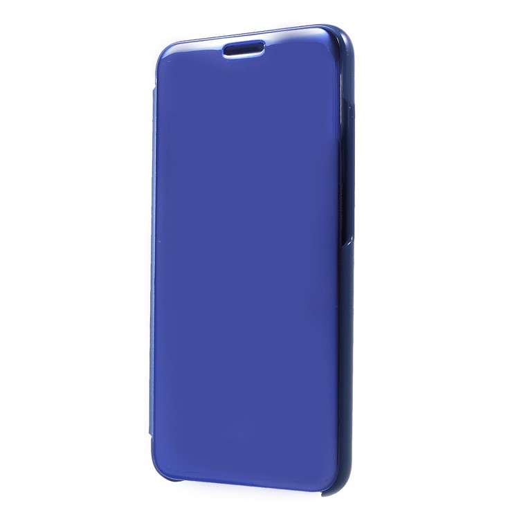 View Window Plated Mirror Surface Leather Stand Shell Cover Case for Xiaomi Mi A2 Lite / Redmi 6 Pro - Blue-3