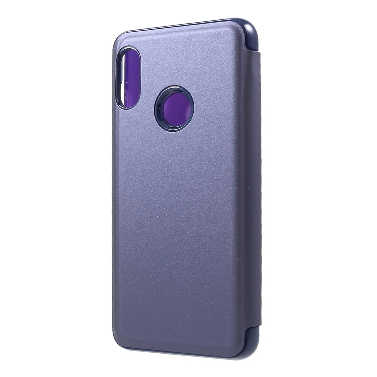 View Window Plated Mirror Surface Leather Stand Shell Protection Case for Xiaomi Mi A2 Lite / Redmi 6 Pro - Purple-2