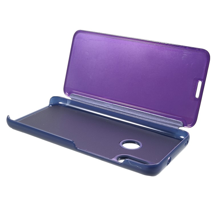 View Window Plated Mirror Surface Leather Stand Shell Protection Case for Xiaomi Mi A2 Lite / Redmi 6 Pro - Purple-6