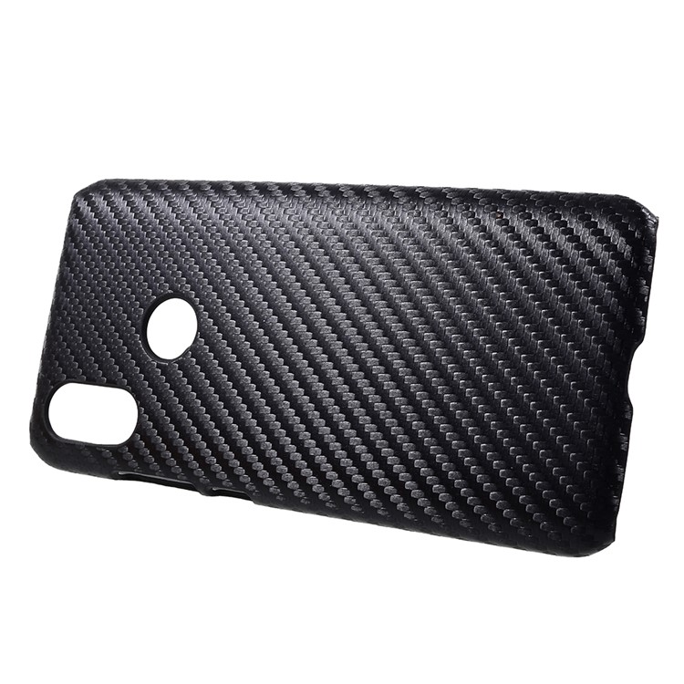 Leather Coated PC Phone Lightweight Back Casing for Xiaomi Mi A2 / Mi 6X (China) - Black Carbon Fiber-2