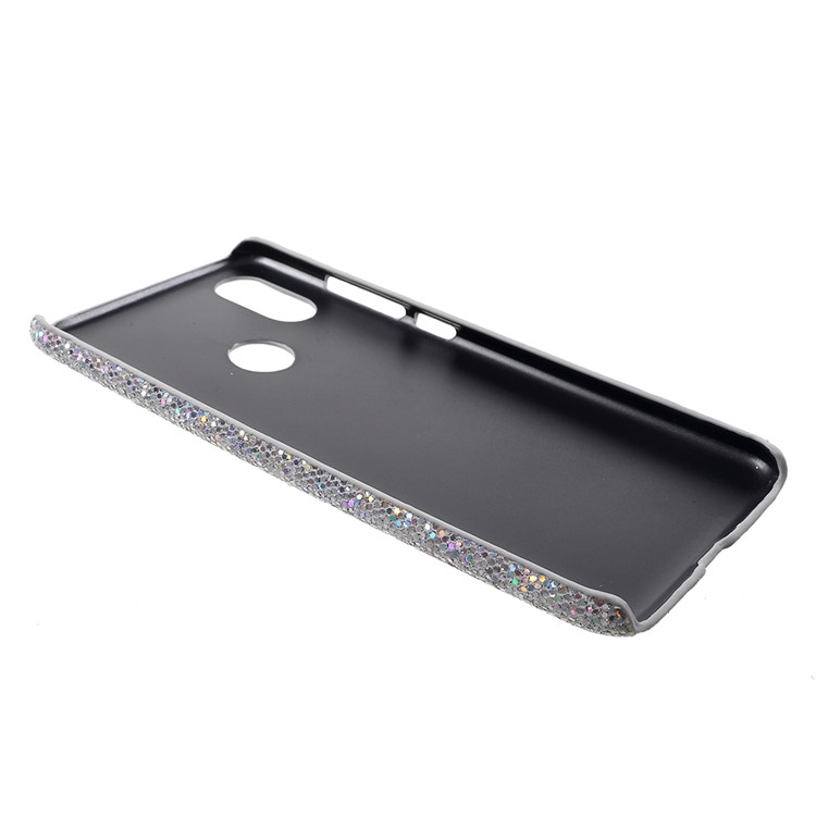 Leather Coated PC Phone Lightweight Featherweight Mobile Casing for Xiaomi Mi A2 / Mi 6X (China) - Silver Glittery Sequins-3