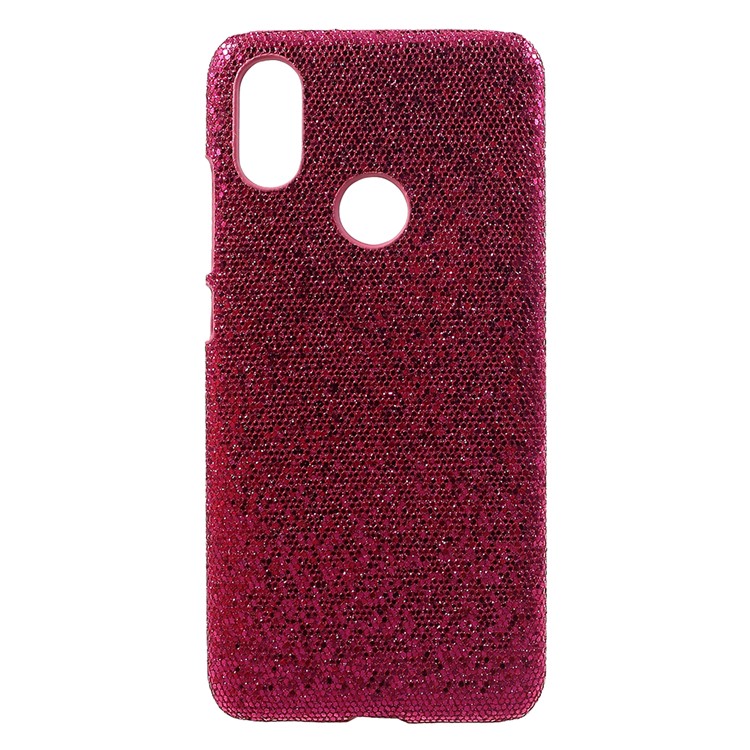 Leather Coated PC Phone Lightweight Case Accessory for Xiaomi Mi A2 / Mi 6X (China) - Rose Glittery Sequins-1