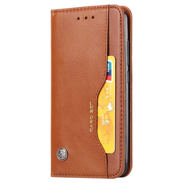 Auto-absorbed PU Leather Stand Wallet Protector Shell for Xiaomi Redmi 6 / Redmi 6A - Brown-3