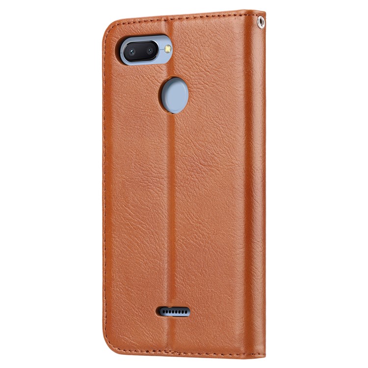 Auto-absorbed PU Leather Stand Wallet Protector Shell for Xiaomi Redmi 6 / Redmi 6A - Brown-4