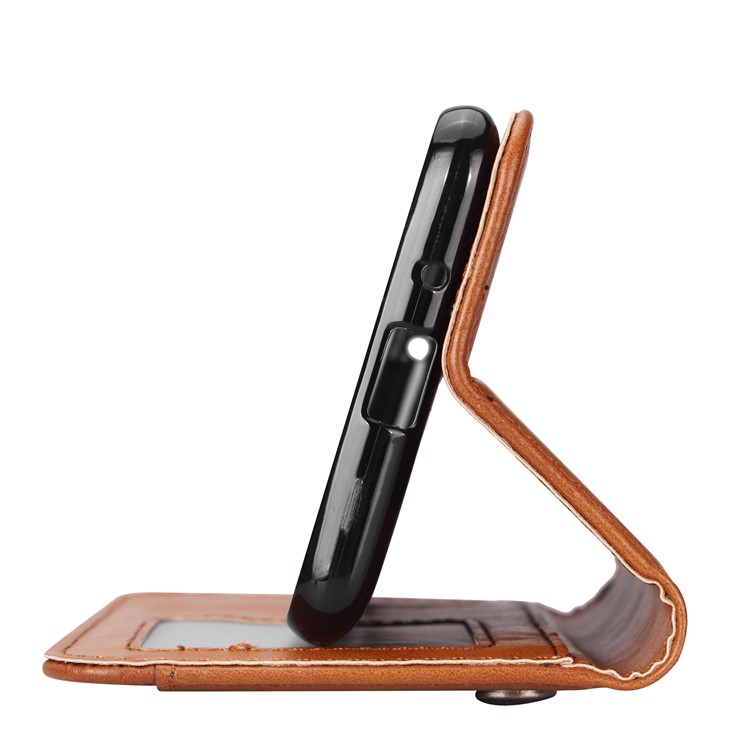 Auto-absorbed PU Leather Stand Wallet Protector Shell for Xiaomi Redmi 6 / Redmi 6A - Brown-7