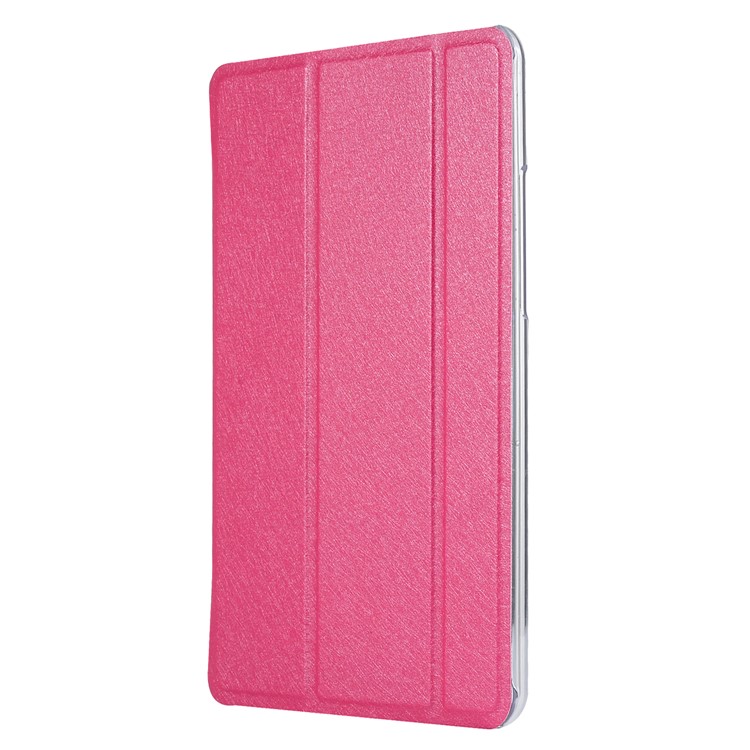 Silk Texture Tri-fold Stand Smart Leather Tablet Case for Xiaomi Mi Pad 4 - Rose-2