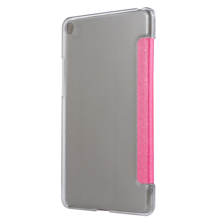 Silk Texture Tri-fold Stand Smart Leather Tablet Case for Xiaomi Mi Pad 4 - Rose-3