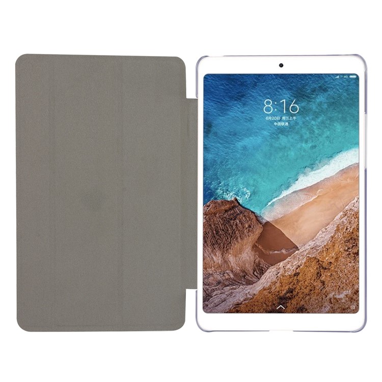Silk Texture Tri-fold Stand Leather Smart Cover Protector for Xiaomi Mi Pad 4 - Gold-6