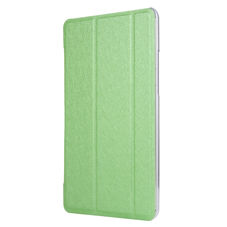 Silk Texture Tri-fold Stand Wake/Sleep Leather Case Shell for Xiaomi Mi Pad 4 - Green-2