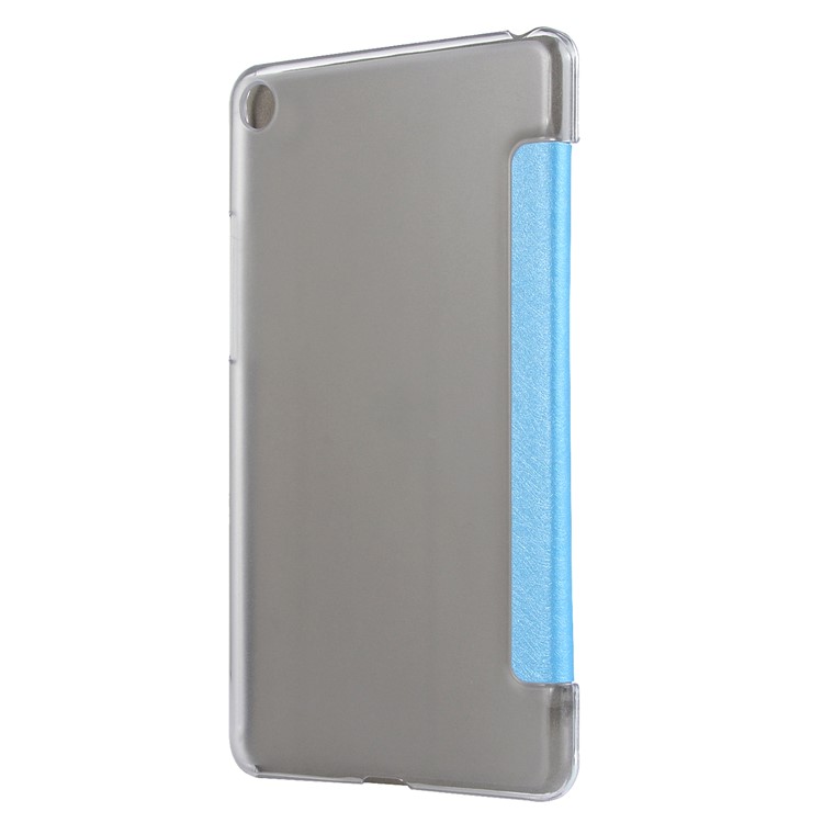 Silk Texture Tri-fold Stand Leather Wake/Sleep Protective Cover for Xiaomi Mi Pad 4 - Baby Blue-3