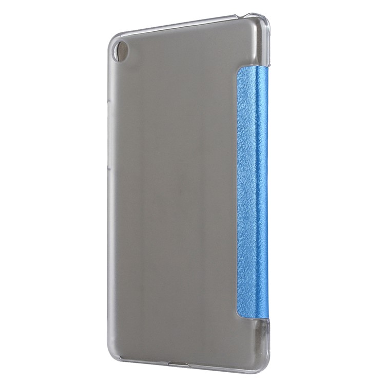 Silk Texture Tri-fold Stand Leather Smart Protector Case for Xiaomi Mi Pad 4 - Dark Blue-4