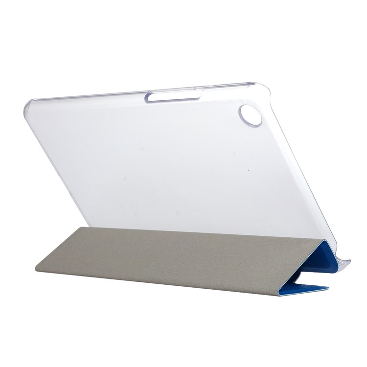 Silk Texture Tri-fold Stand Leather Smart Protector Case for Xiaomi Mi Pad 4 - Dark Blue-6