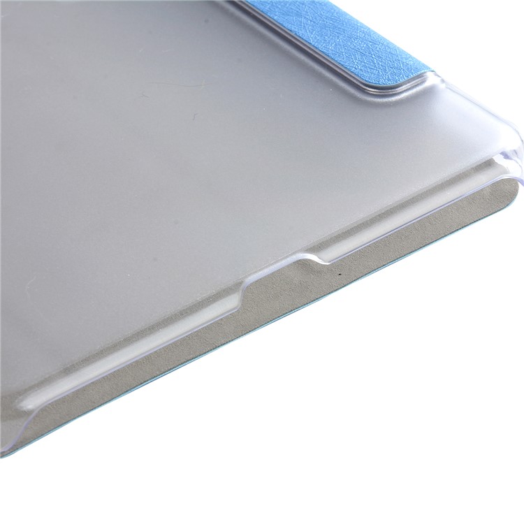 Silk Texture Tri-fold Stand Leather Smart Protector Case for Xiaomi Mi Pad 4 - Dark Blue-9