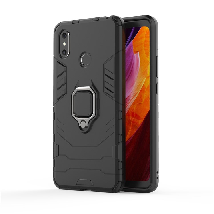 Finger Ring Kickstand PC + TPU Combo Mobile Phone Case for Xiaomi Mi Max 3 - Black-2