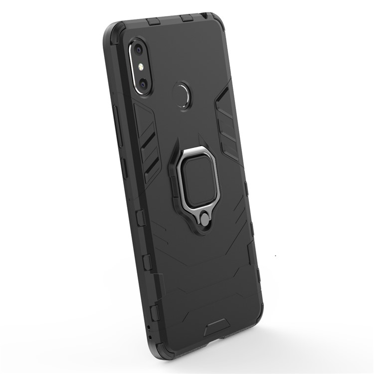 Finger Ring Kickstand PC + TPU Combo Mobile Phone Case for Xiaomi Mi Max 3 - Black-7