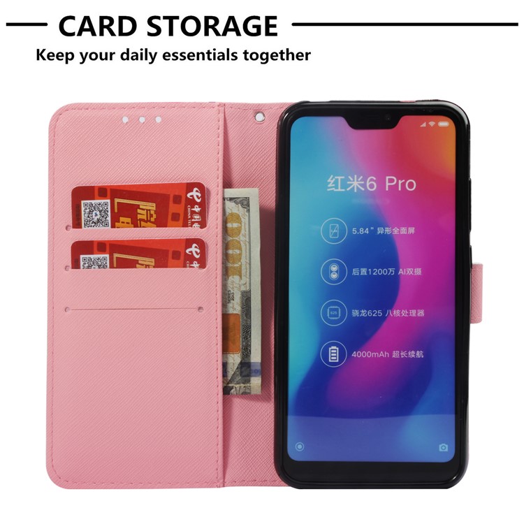 Light Spot Decor Pattern Printing Leather Phone Case for Xiaomi Mi A2 Lite / Redmi 6 Pro - Stay Beautiful-6