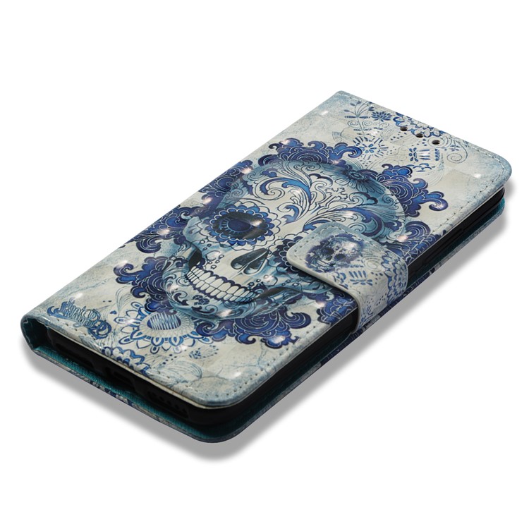 Light Spot Decor Pattern Printing Leather Phone Cover for Xiaomi Mi A2 Lite / Redmi 6 Pro - Cool Skull-7