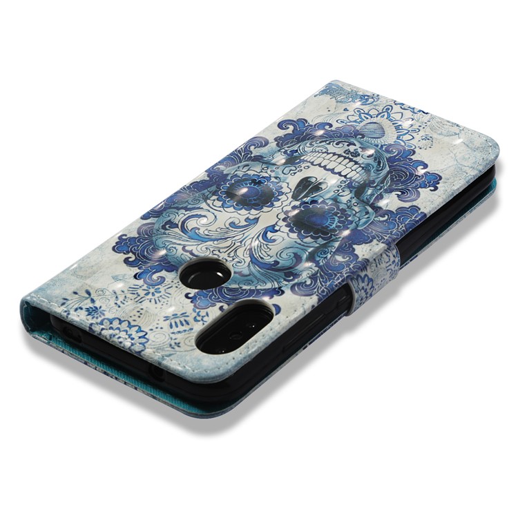 Light Spot Decor Pattern Printing Leather Phone Cover for Xiaomi Mi A2 Lite / Redmi 6 Pro - Cool Skull-8