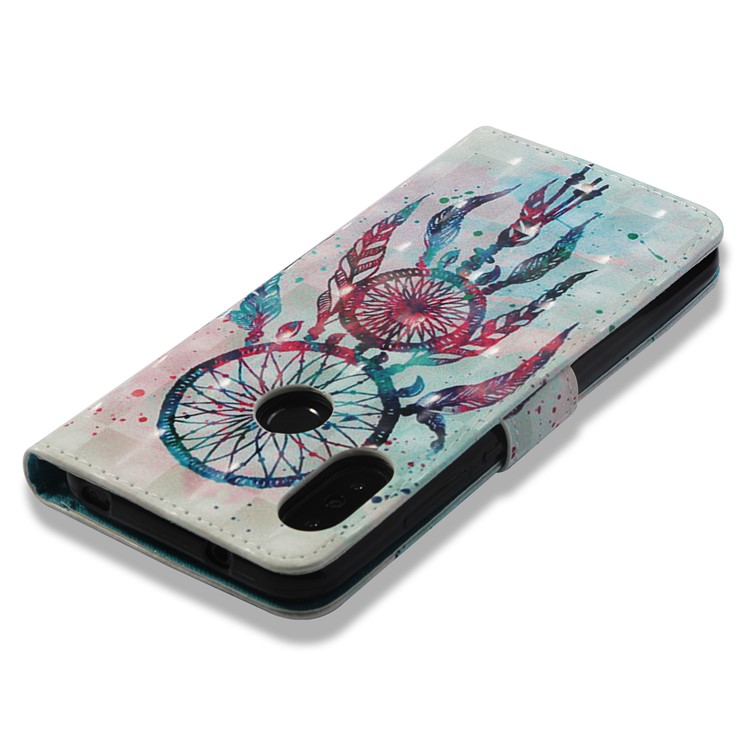 Light Spot Decor Pattern Printing Leather Phone Shell for Xiaomi Mi A2 Lite / Redmi 6 Pro - Feather Dream Catcher-8
