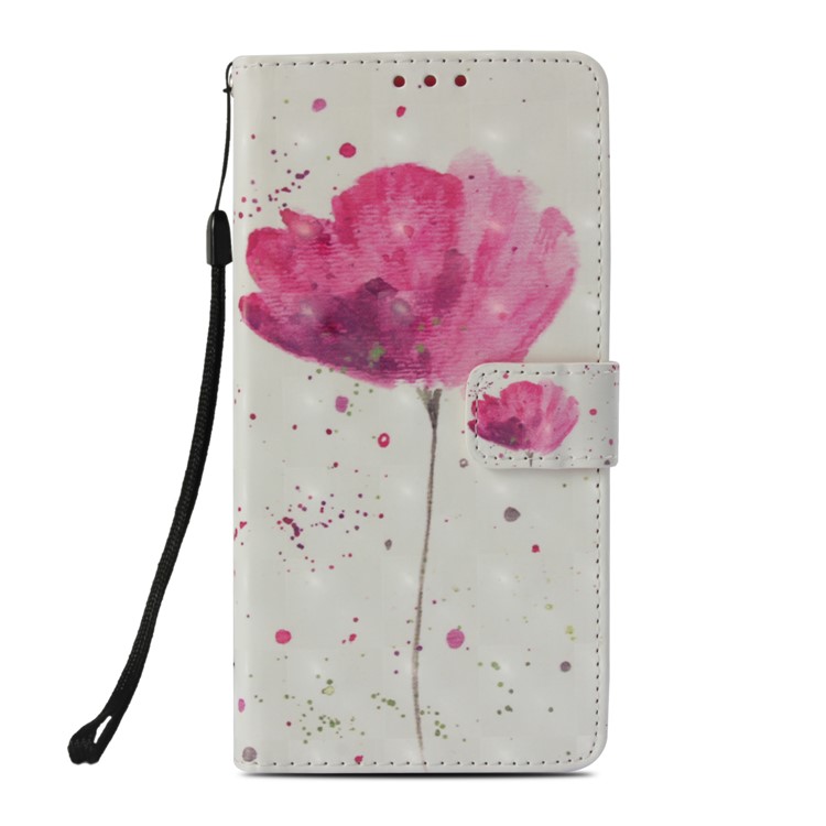 Light Spot Decor Pattern Printing Leather Wallet Mobile Shell for Xiaomi Mi A2 Lite / Redmi 6 Pro - Flower-2