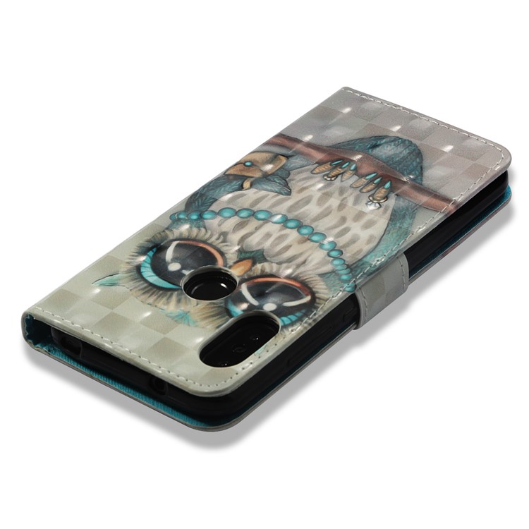 Pattern Printing PU Leather Wallet Stand Mobile Phone Shell for Xiaomi Mi A2 Lite / Redmi 6 Pro - Owl Standing on the Branch-8