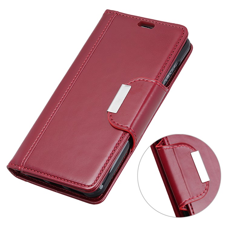 Wallet Leather Stand Protection Casing for Xiaomi Mi 8 (6.21-inch) - Wine Red-2