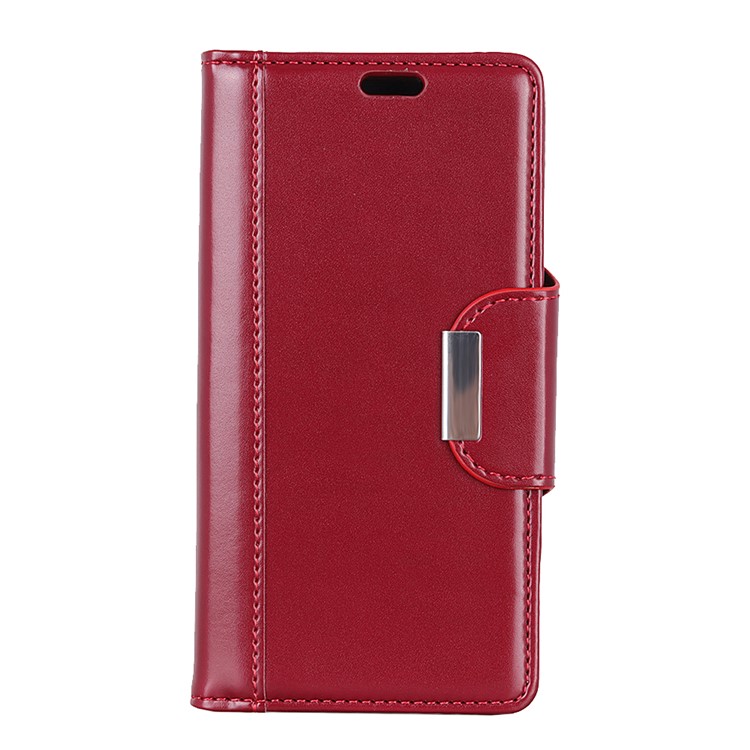 Wallet Leather Stand Protection Casing for Xiaomi Mi 8 (6.21-inch) - Wine Red-3