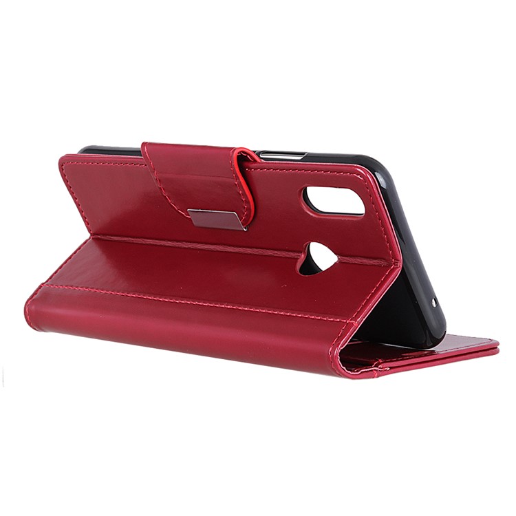 Wallet Leather Stand Protection Casing for Xiaomi Mi 8 (6.21-inch) - Wine Red-6