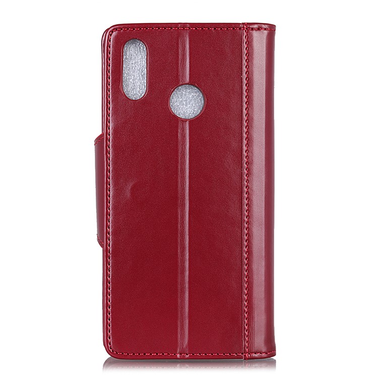 Wallet Leather Stand Protection Casing for Xiaomi Mi 8 (6.21-inch) - Wine Red-7