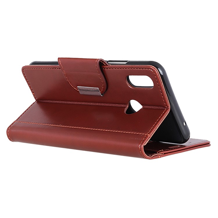 Wallet Leather Stand Phone Accessory Cover Shell with Card Holders for Xiaomi Mi 8 (6.21-inch) - Brown-4