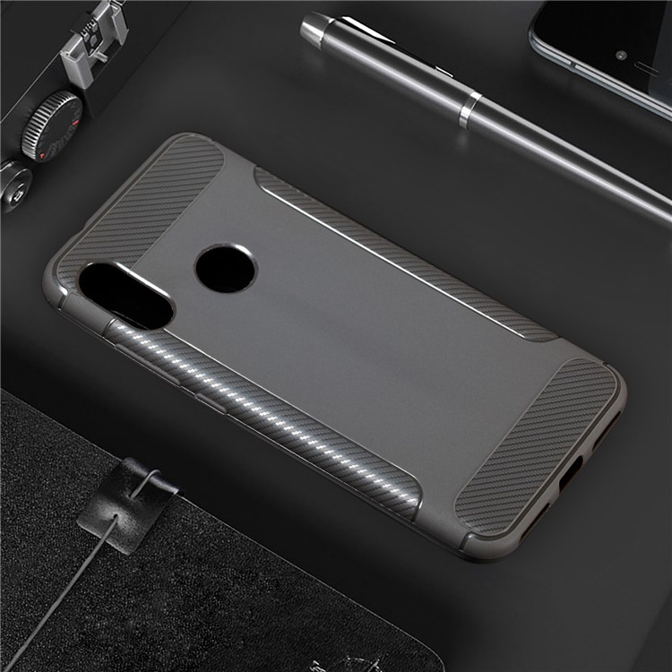 Anti-slip Carbon Fiber Texture Matte TPU Protective Cover for Xiaomi Mi A2 Lite / Redmi 6 Pro - Grey-1