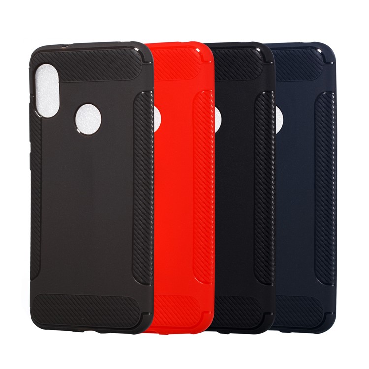 Anti-slip Carbon Fiber Texture Matte TPU Protective Cover for Xiaomi Mi A2 Lite / Redmi 6 Pro - Grey-4