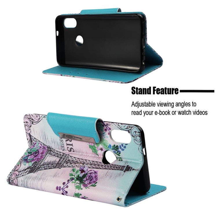 Pattern Printing Wallet Stand Leather Case for Xiaomi Redmi Note 5 Pro (Dual Camera) / Redmi Note 5 (China) - Eiffel Tower-4