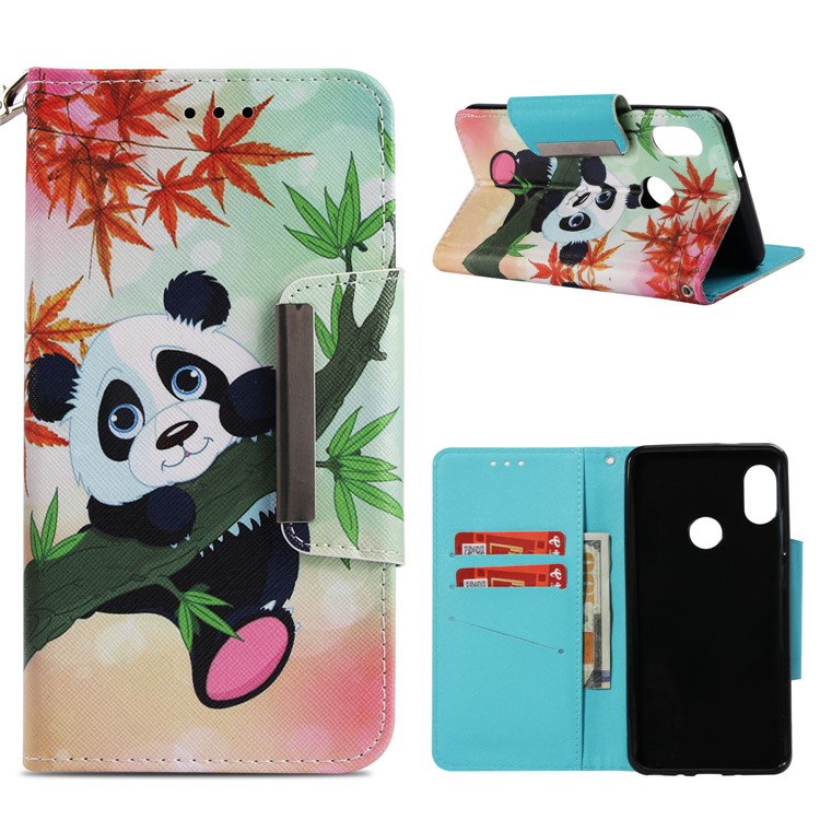 Pattern Printing Wallet Leather Phone Cover for Xiaomi Redmi Note 5 Pro (Dual Camera) / Redmi Note 5 (China) - Panda on Tree-1