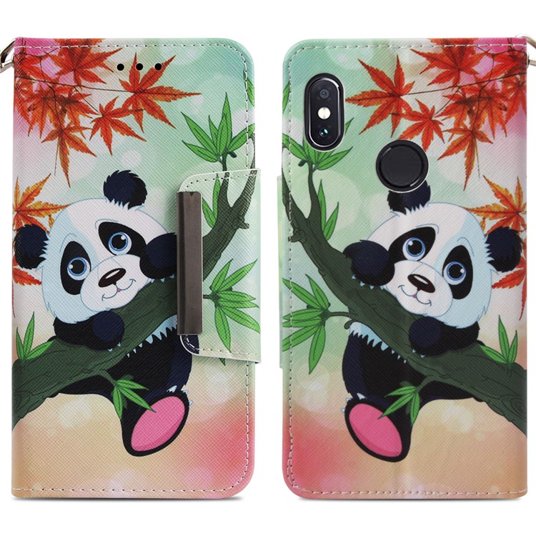 Pattern Printing Wallet Leather Phone Cover for Xiaomi Redmi Note 5 Pro (Dual Camera) / Redmi Note 5 (China) - Panda on Tree-3