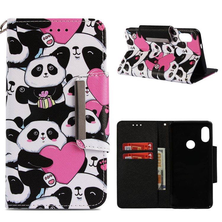 Pattern Printing Wallet Leather Shell for Xiaomi Redmi Note 5 Pro (Dual Camera) / Redmi Note 5 (China) - Cute Pandas-1