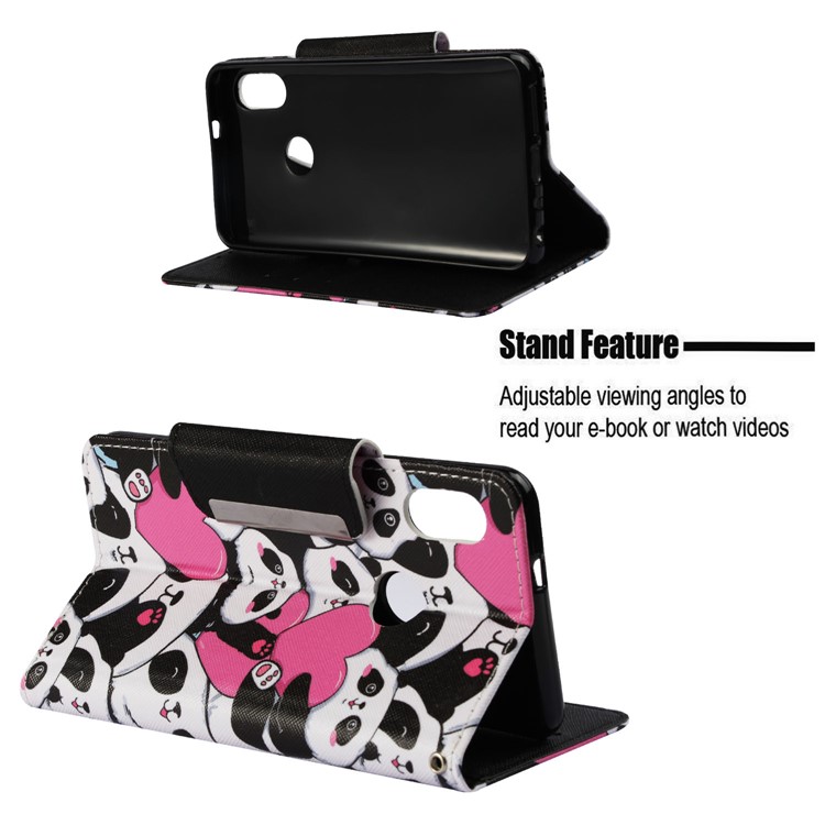 Pattern Printing Wallet Leather Shell for Xiaomi Redmi Note 5 Pro (Dual Camera) / Redmi Note 5 (China) - Cute Pandas-4