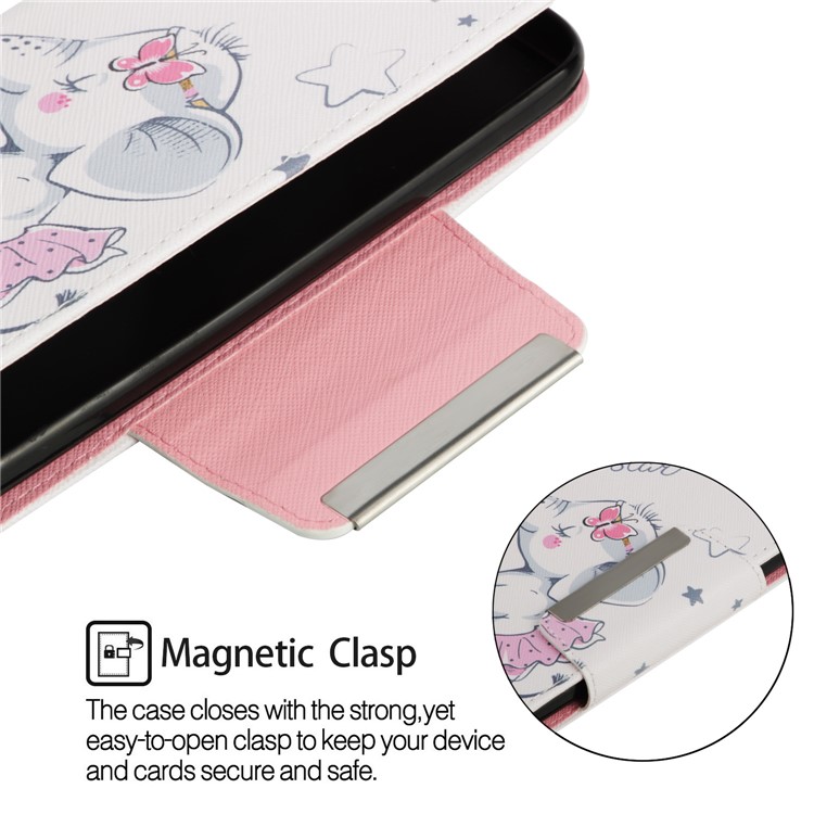 Pattern Printing Leather Magnetic Wallet Cell Phone Case for Xiaomi Redmi Note 5 Pro (Dual Camera) / Redmi Note 5 (China) - Elephant and Stars-5