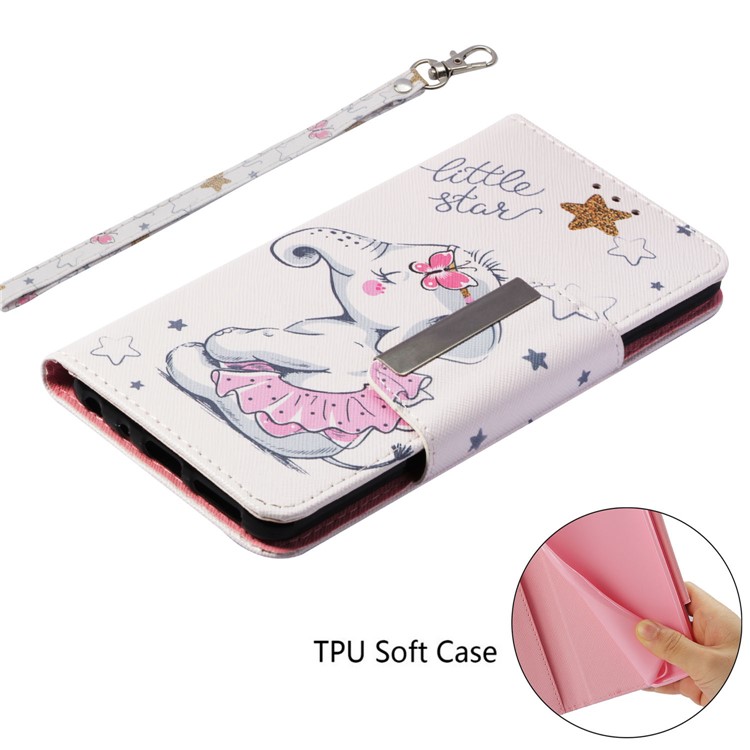 Pattern Printing Leather Magnetic Wallet Cell Phone Case for Xiaomi Redmi Note 5 Pro (Dual Camera) / Redmi Note 5 (China) - Elephant and Stars-7