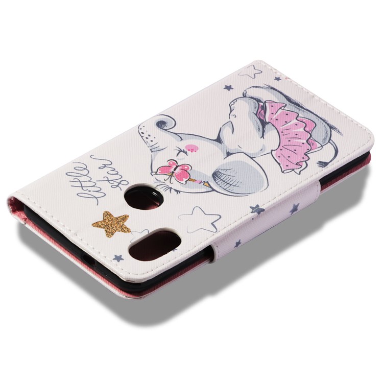 Pattern Printing Leather Magnetic Wallet Cell Phone Case for Xiaomi Redmi Note 5 Pro (Dual Camera) / Redmi Note 5 (China) - Elephant and Stars-8